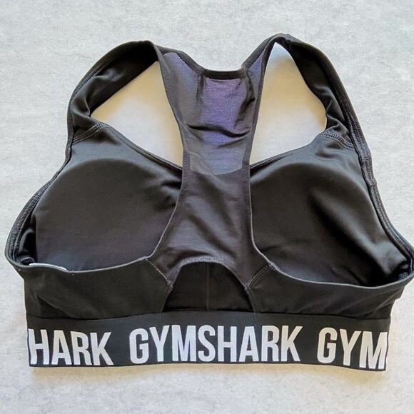 Gymshark Training Brandmark Sports Bra Womens Size M Black Racerback Active Bra - Picture 3 of 10